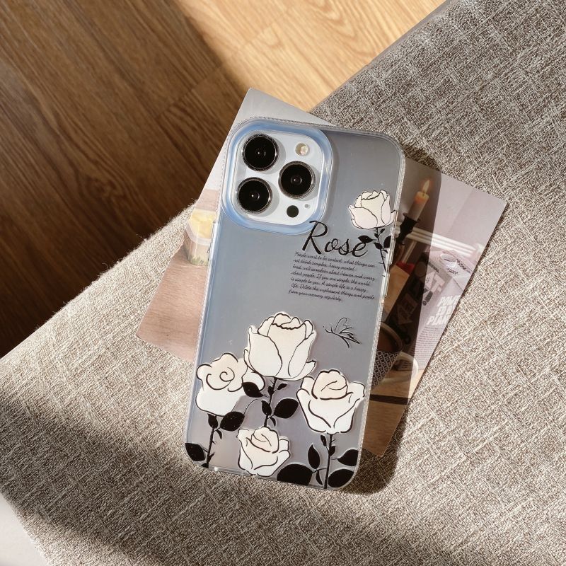 Til iPhone 13 Pro 6,1 tommer IMD-blomstermønstertryk TPU-telefoncover Hot Stamping Cover Til iPhone 13 Pro 6,1 tommer IMD-blomstermønstertryk TPU-telefoncover Hot Stamping Cover